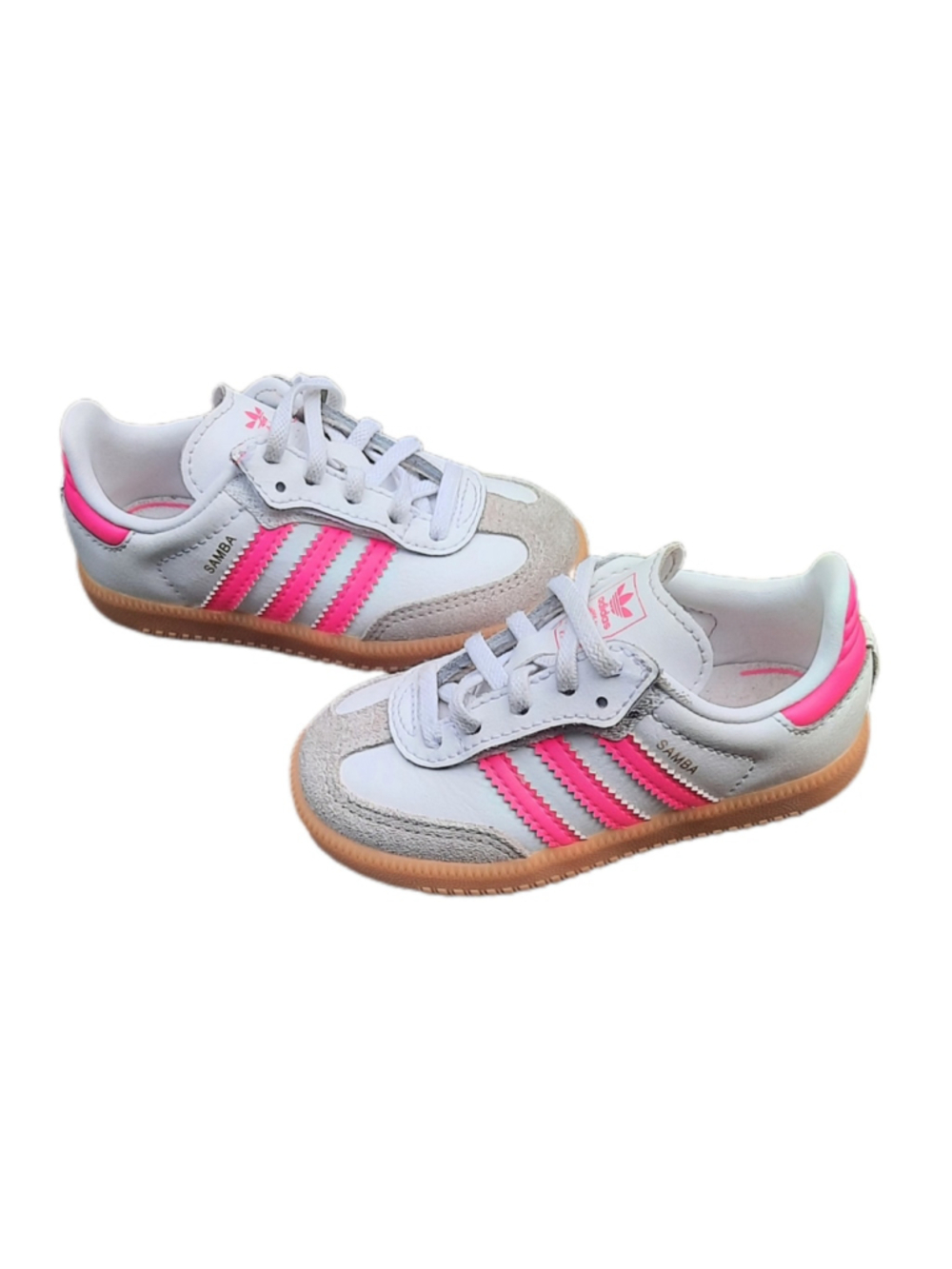 Adidas Toddler Samba OG Comfort Closure shoes Cloud White/Lucid Pink. Size 6K